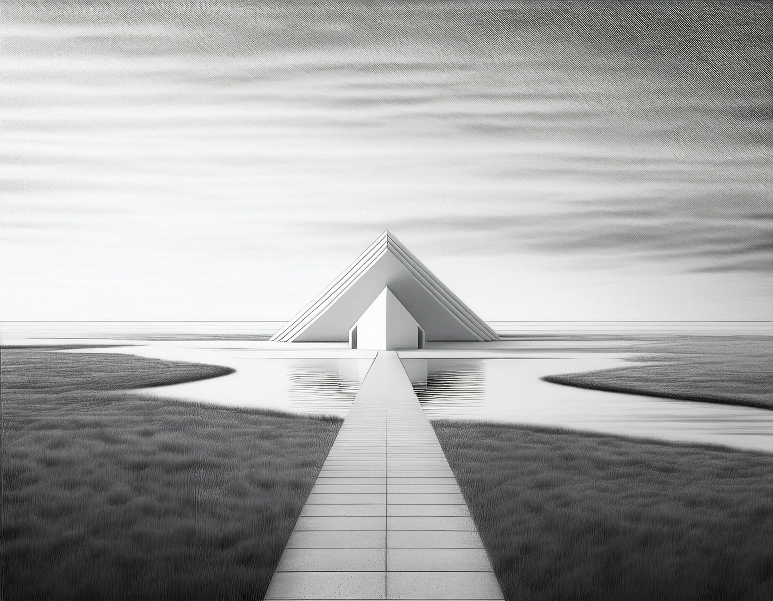 Estructura arquitectónica con un camino recto que simboliza una guía clara para la expansión de negocios en nuevos mercados.